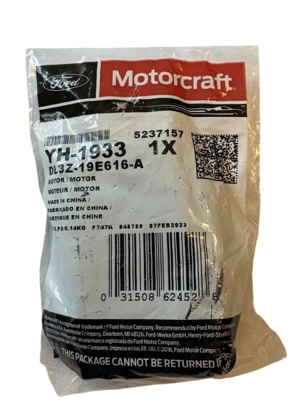 Genuine Ford OEM Motor YH-1933 Ford Motorcraft DL3Z-19E616-A NEW